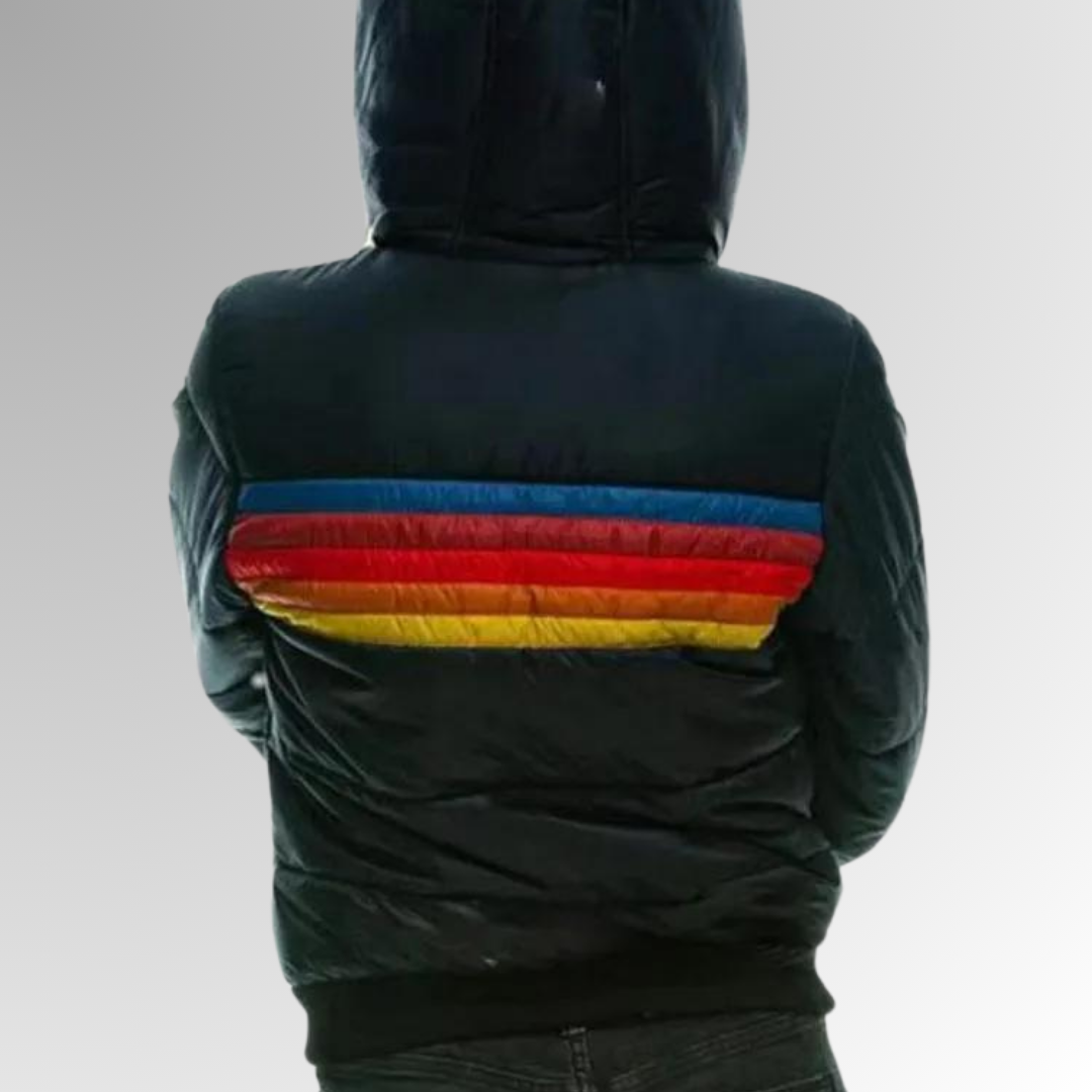 Women's Colorblock Hooded Winter Coat – Waterproof Puffer Jacket