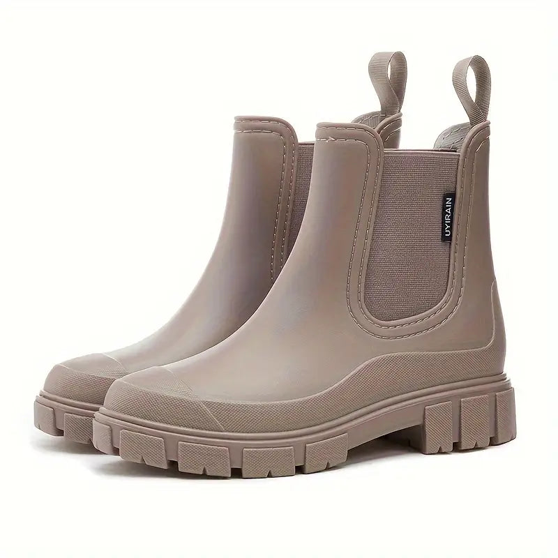 Women's Waterproof Rain Boots Featuring Slip-Resistant Lug Sole