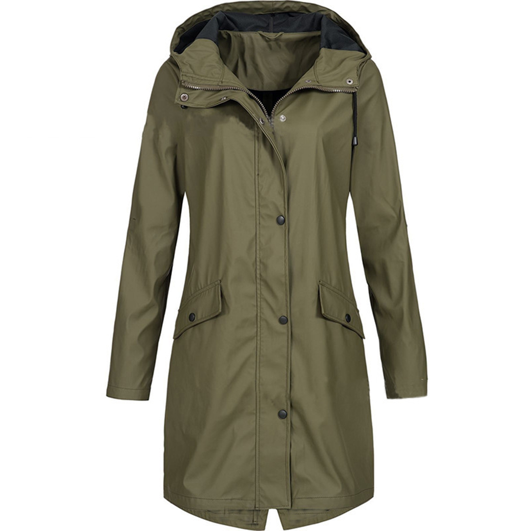 Lightweight Windproof Rain Jacket for Women with Waterproof Hood