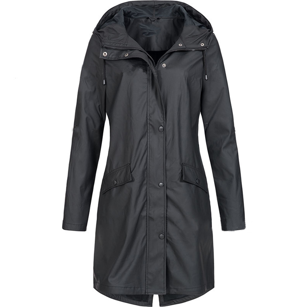 Lightweight Windproof Rain Jacket for Women with Waterproof Hood