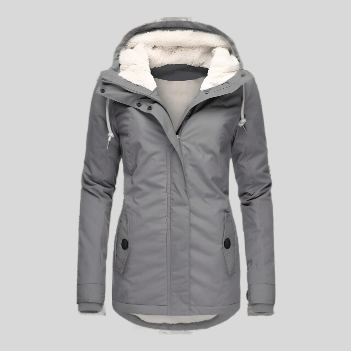 Women's Hooded Waterproof Rain Jacket with Extended Back Hem