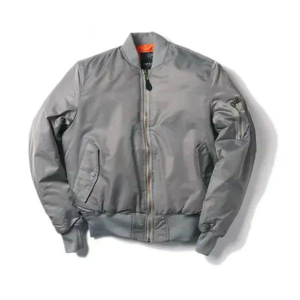 Women's Wind-Resistant Bomber Jacket Featuring Zip Pocket and Ribbed Cuffs