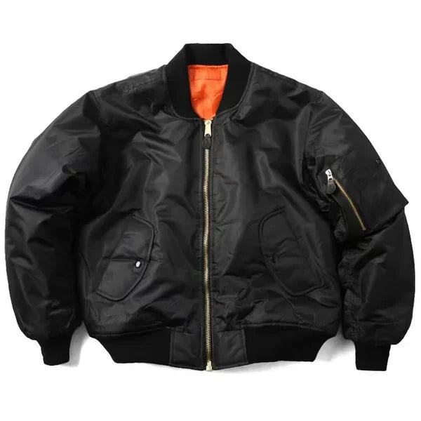 Women's Wind-Resistant Bomber Jacket Featuring Zip Pocket and Ribbed Cuffs