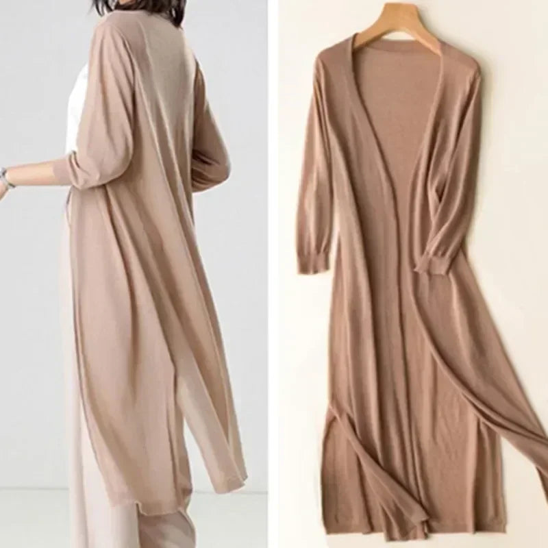 Open Front Long Sleeve Cardigan for Women