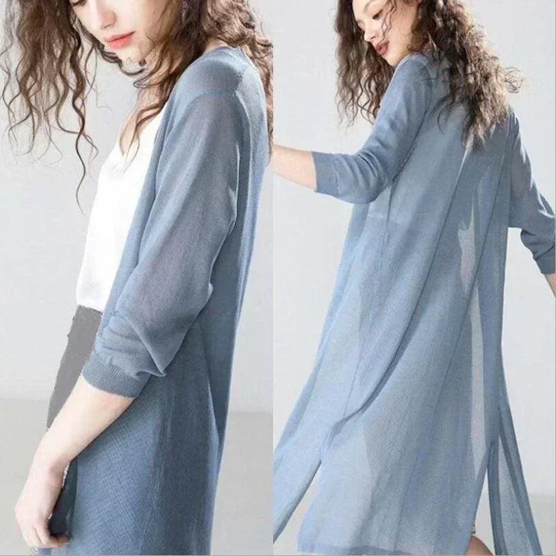Open Front Long Sleeve Cardigan for Women