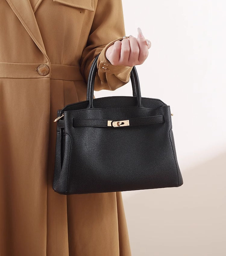 Structured Crossbody Handbag for Women with Top Handle and Clasp Closure