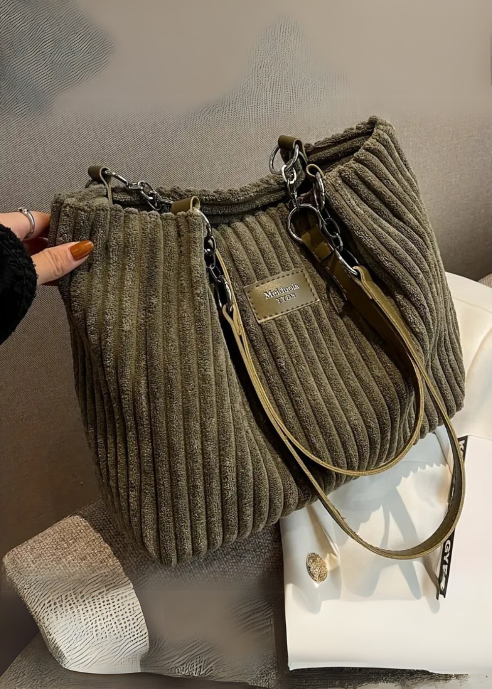 Women's Quilted Shoulder Bag with Dual Strap Design