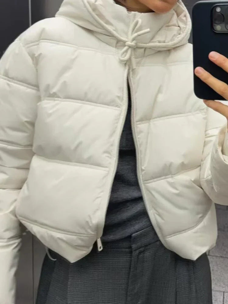 Women's Quilted Insulated Hooded Puffer Jacket for Casual Wear