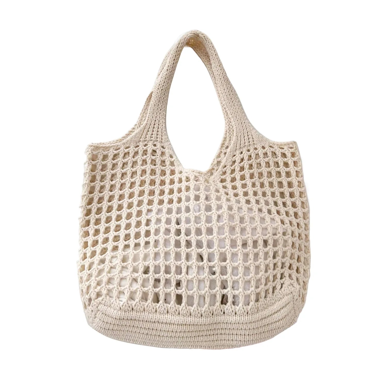Large Capacity Women's Hollow Knit Crochet Tote Bag
