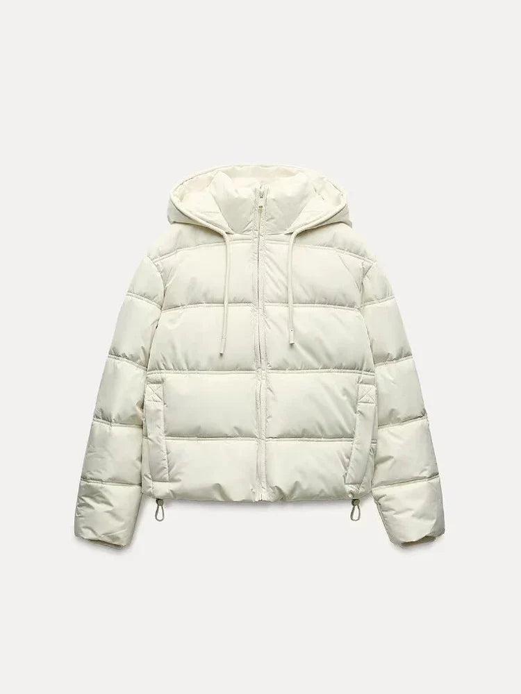 Women's Quilted Insulated Hooded Puffer Jacket for Casual Wear