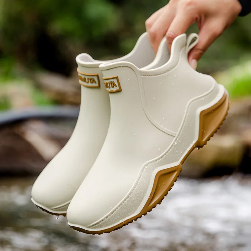 Women's Waterproof Ankle Boots Featuring Slip-Resistant Outsole and Convenient Pull Tab