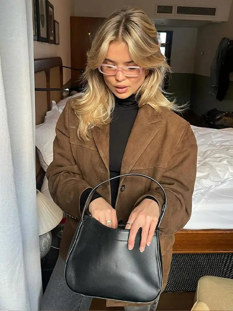 Women's Oversized Button-Up Winter Coat with Pockets