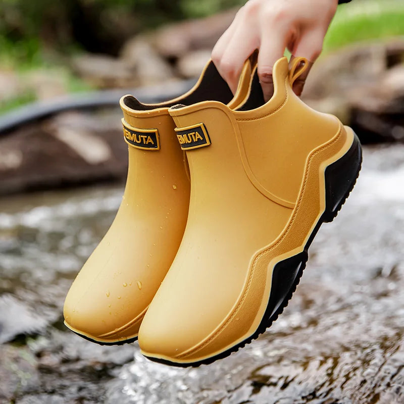 Women's Waterproof Ankle Boots Featuring Slip-Resistant Outsole and Convenient Pull Tab