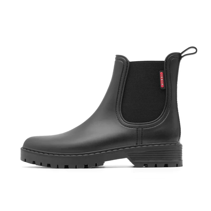 Women's Waterproof Chelsea Rain Boots with Non-Slip Rubber Sole