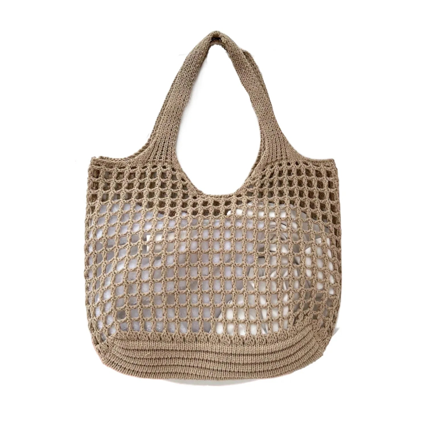 Large Capacity Women's Hollow Knit Crochet Tote Bag