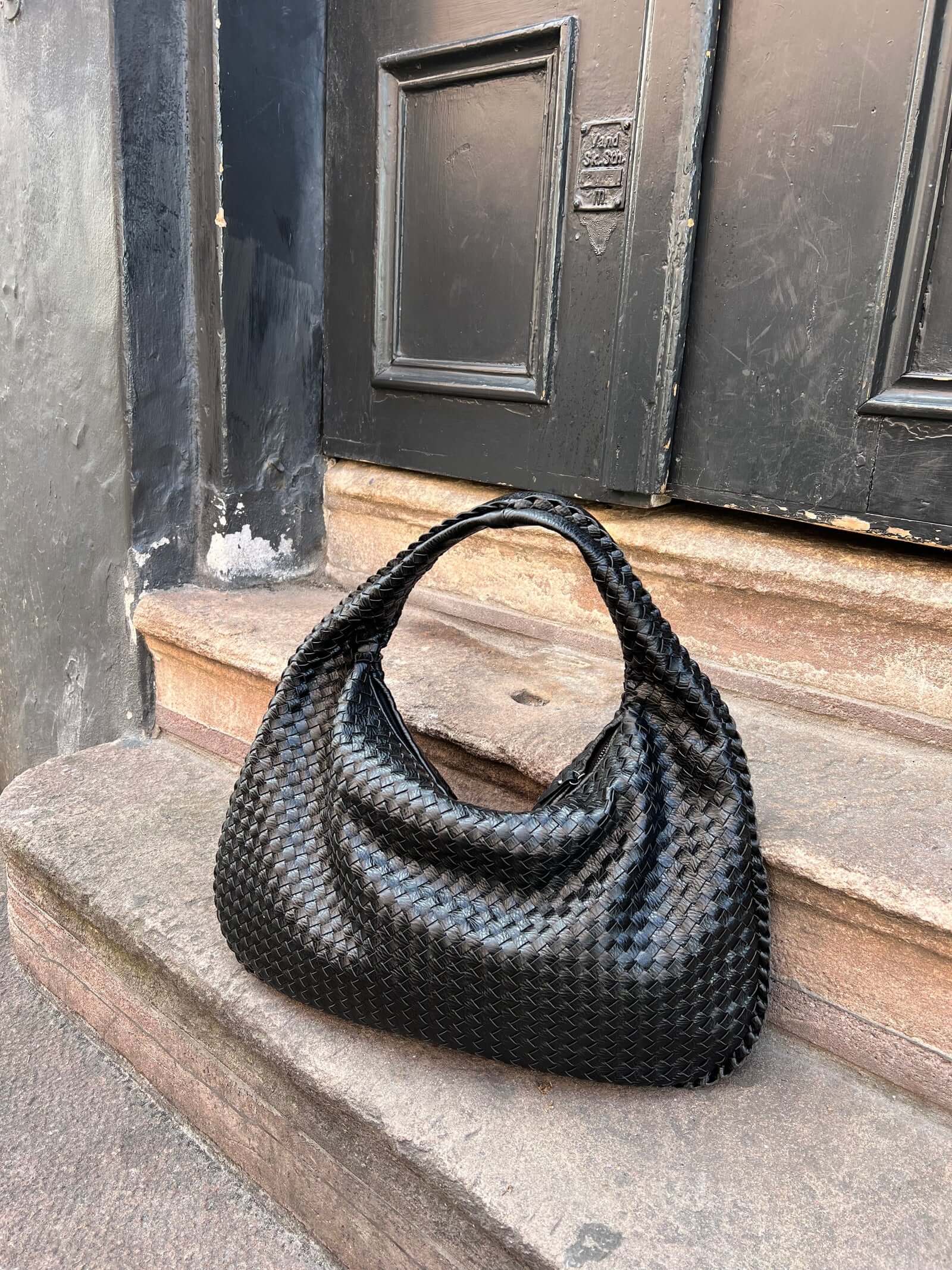 Large Slouchy Woven Shoulder Bag for Women