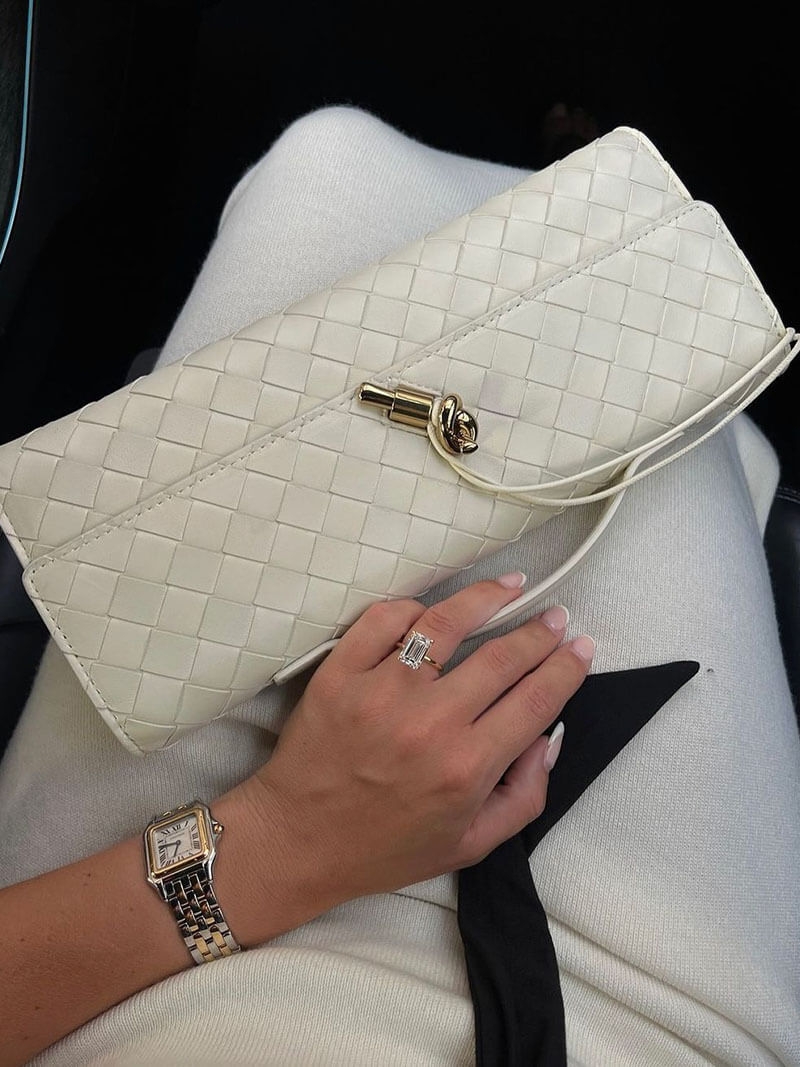 Women's Woven Shoulder Bag with Top Handle and Flap Closure