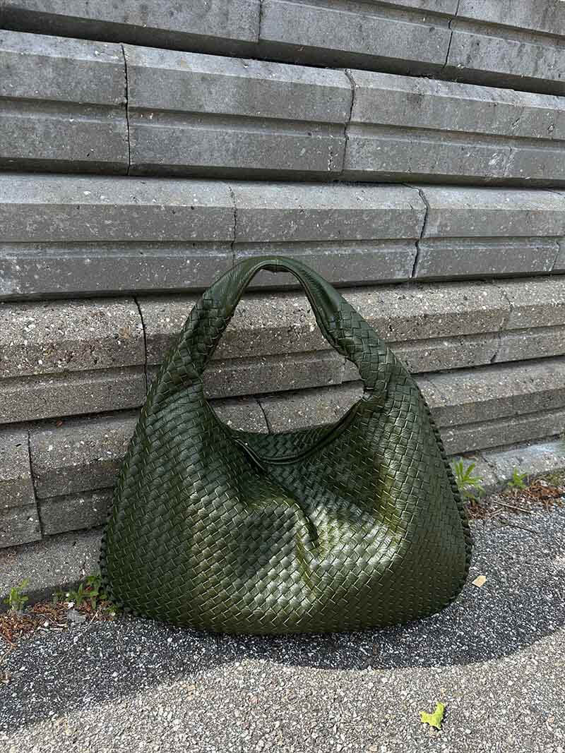 Large Slouchy Woven Shoulder Bag for Women