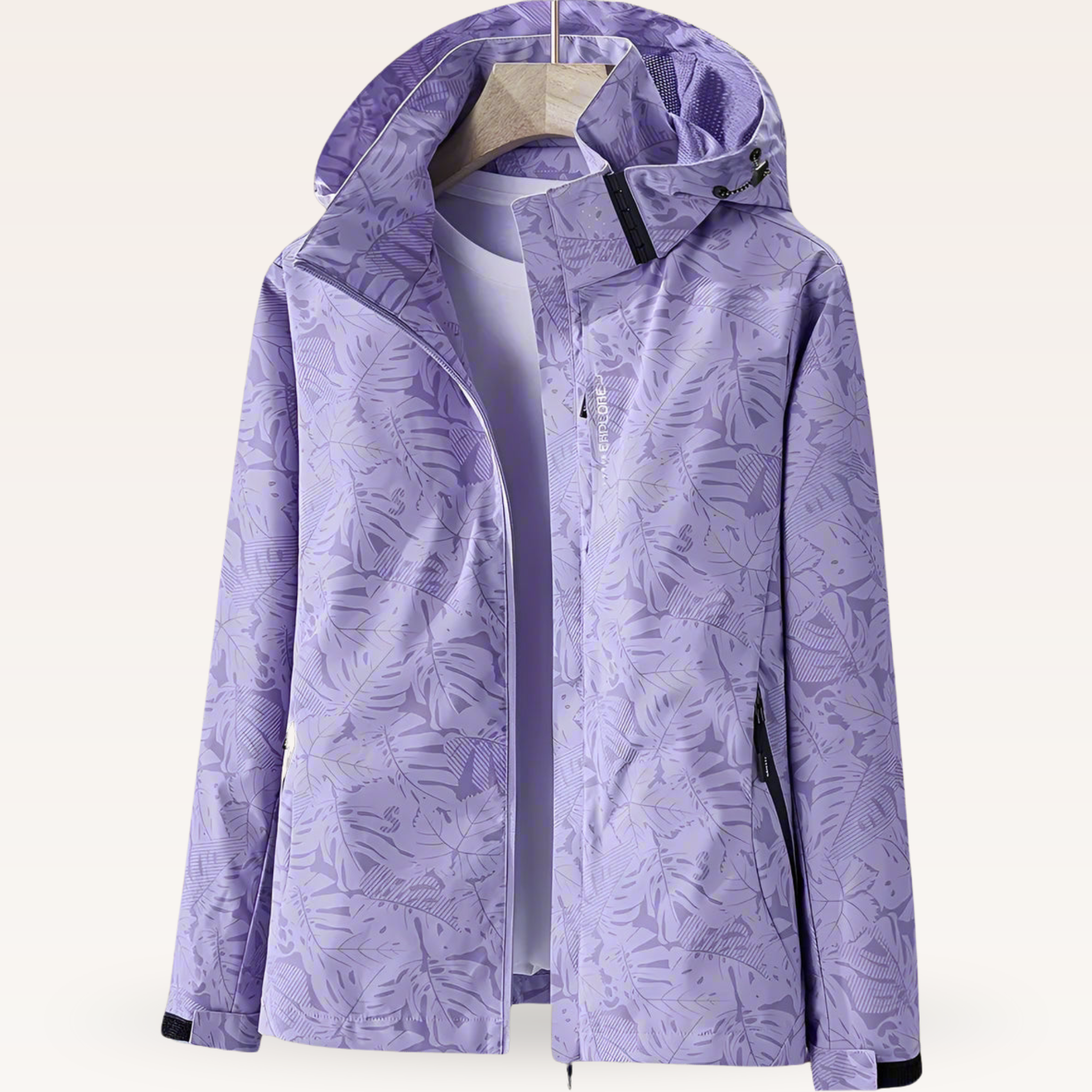 Women's Hooded Waterproof Rain Jacket with Zippered Pockets