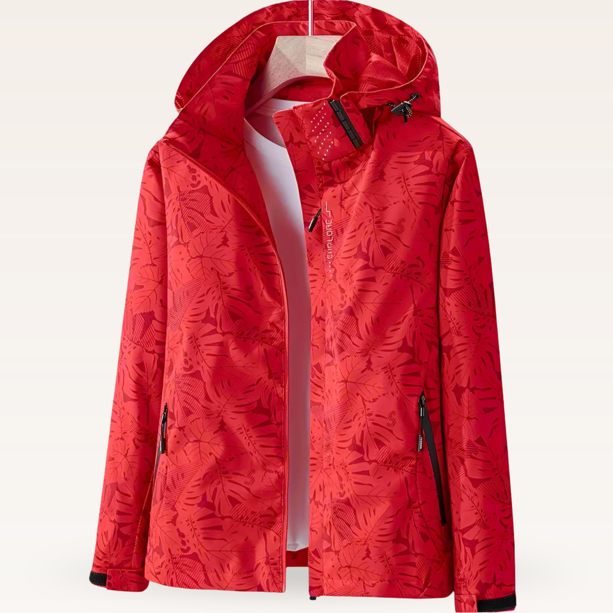 Women's Hooded Waterproof Rain Jacket with Zippered Pockets
