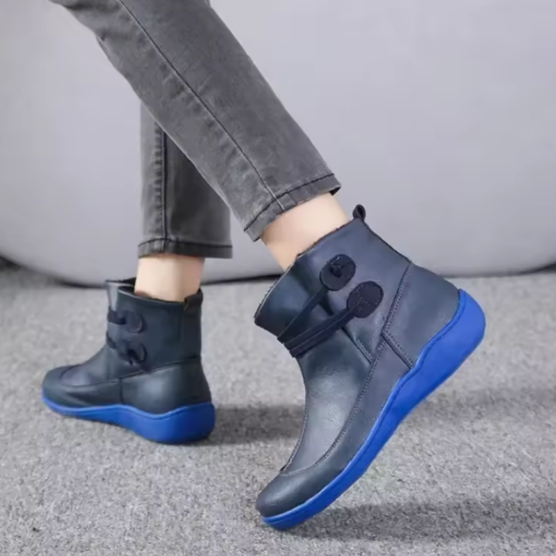 Adjustable Strap Waterproof Ankle Boots for Women with Comfort Sole