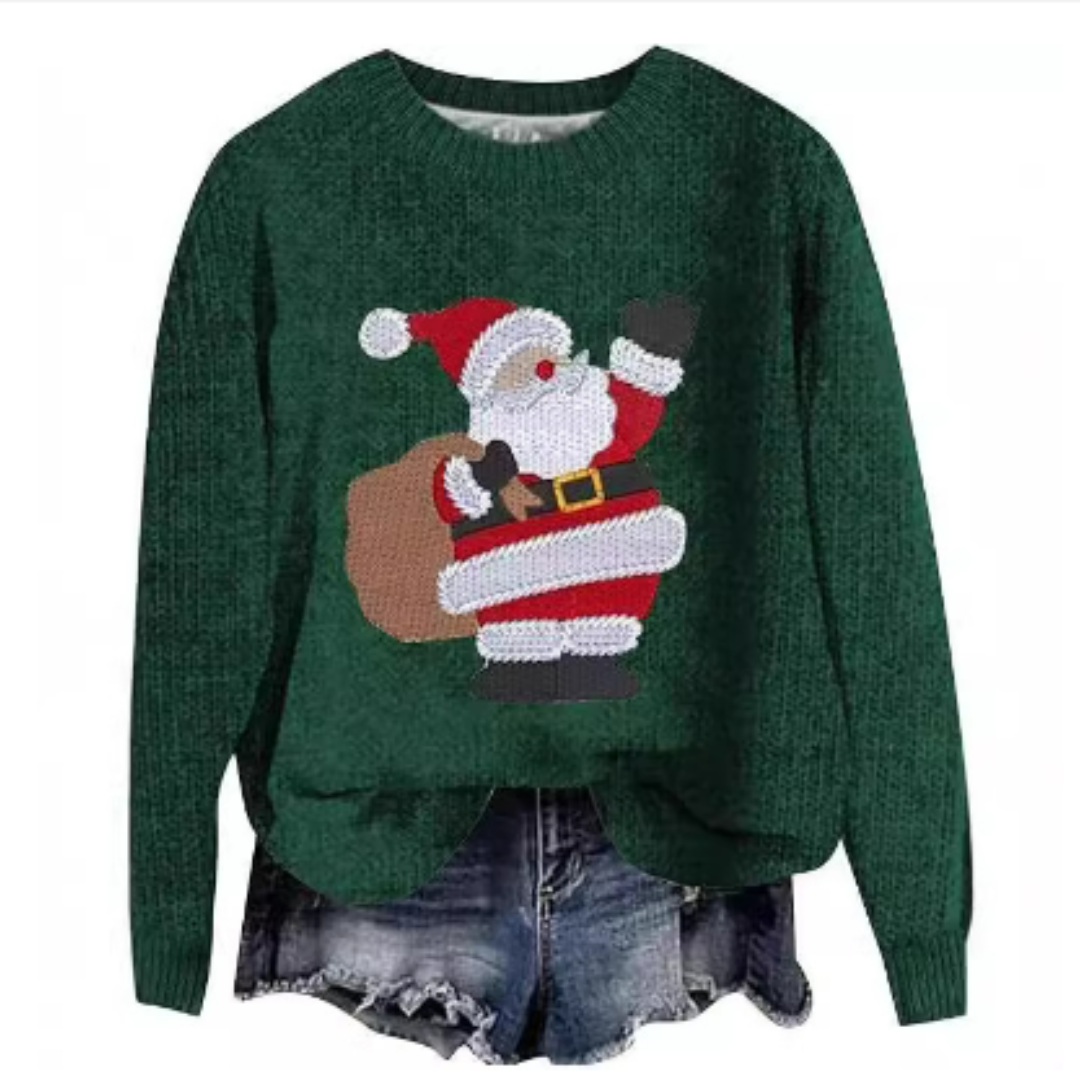 Round Neck Long Sleeve Christmas Sweater for Women