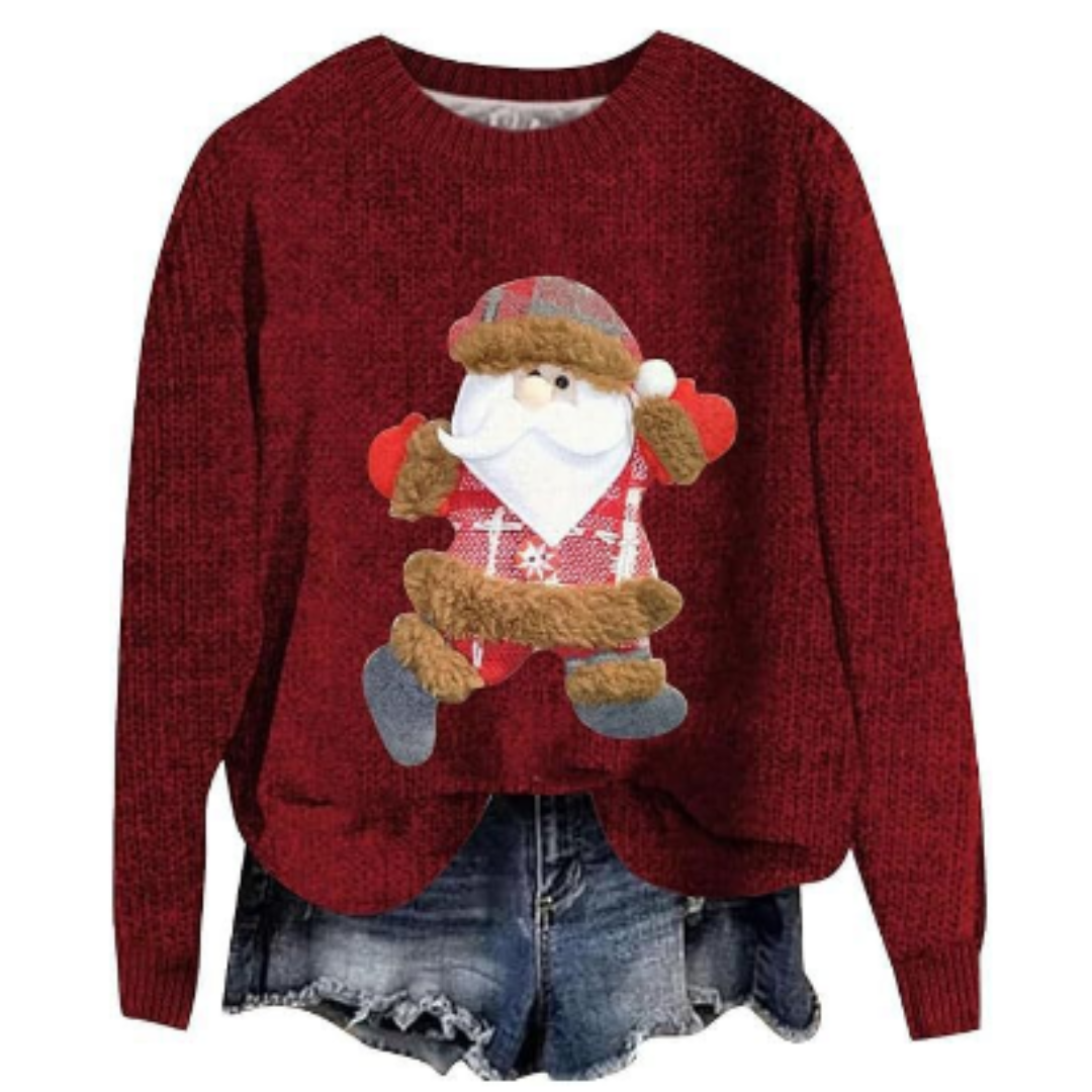 Round Neck Long Sleeve Christmas Sweater for Women