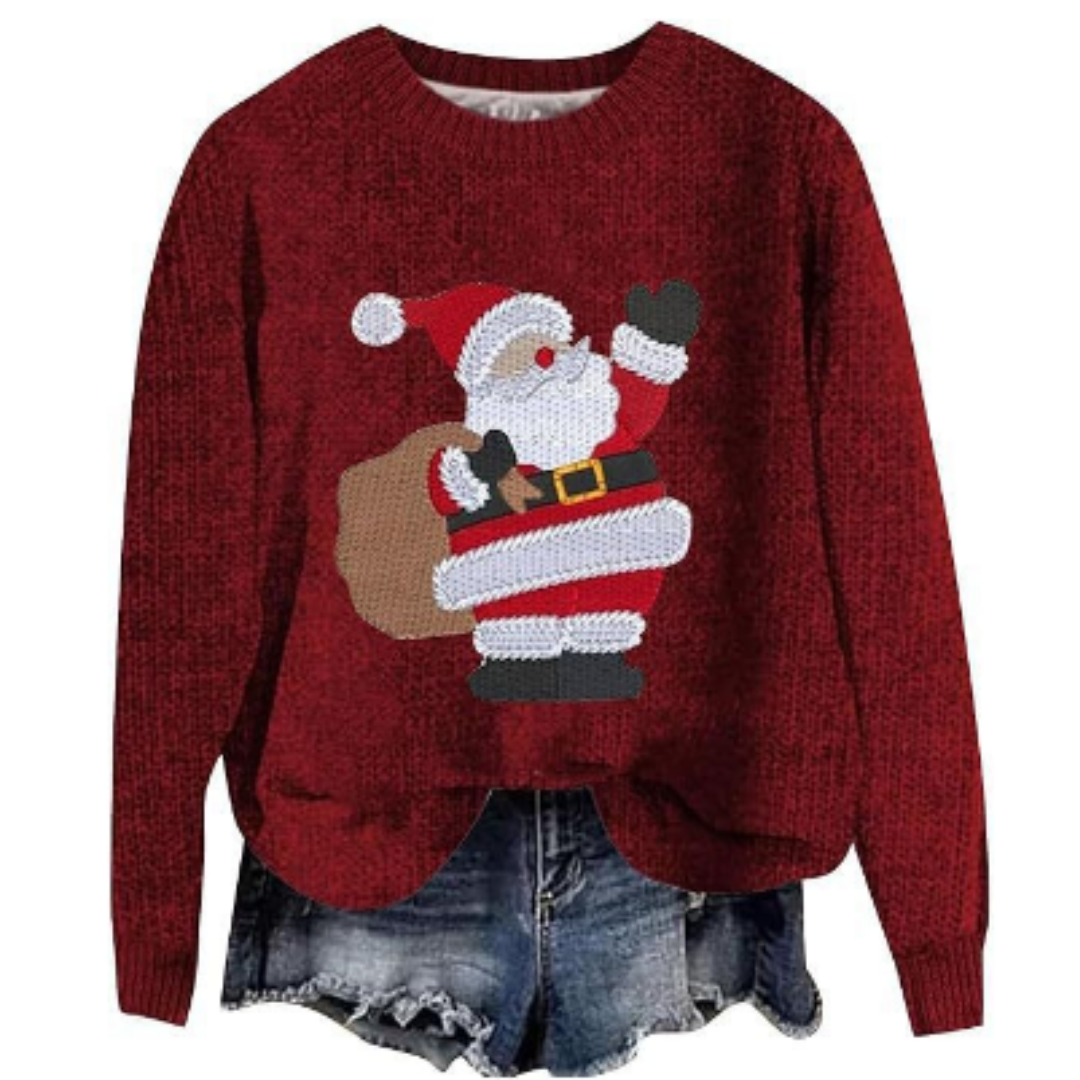 Round Neck Long Sleeve Christmas Sweater for Women