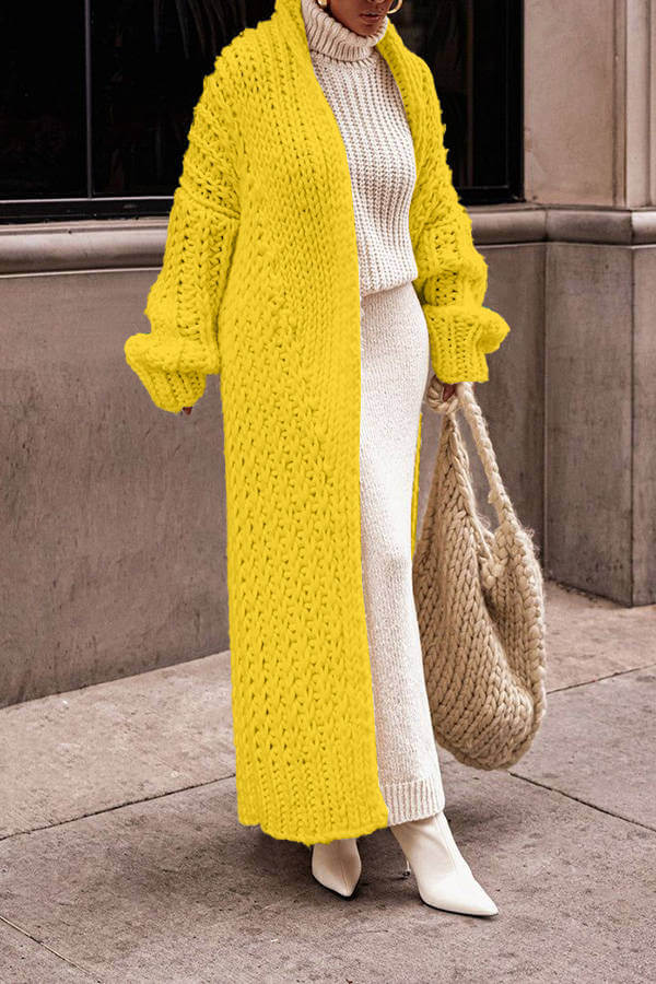 Cozy Oversized Fit Long Chunky Knit Cardigan for Women