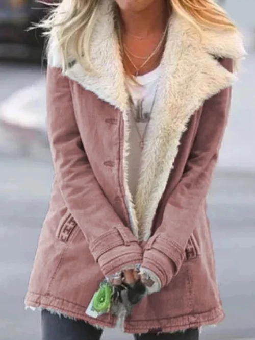 Women's Winter Coat with Cozy Lining and Fold-Down Collar