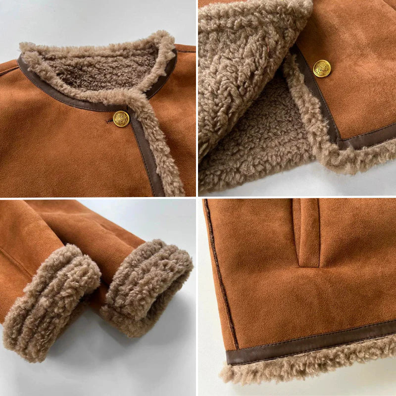 Women's Winter Jacket with Button Closure and Cozy Inner Lining