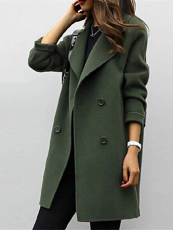 Women's Notched Lapel Double-Breasted Trench Coat