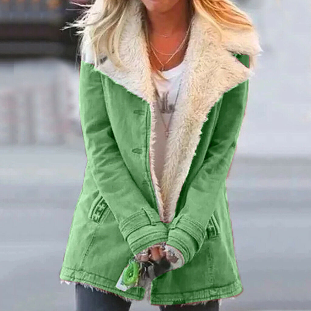 Women's Winter Coat with Cozy Lining and Fold-Down Collar